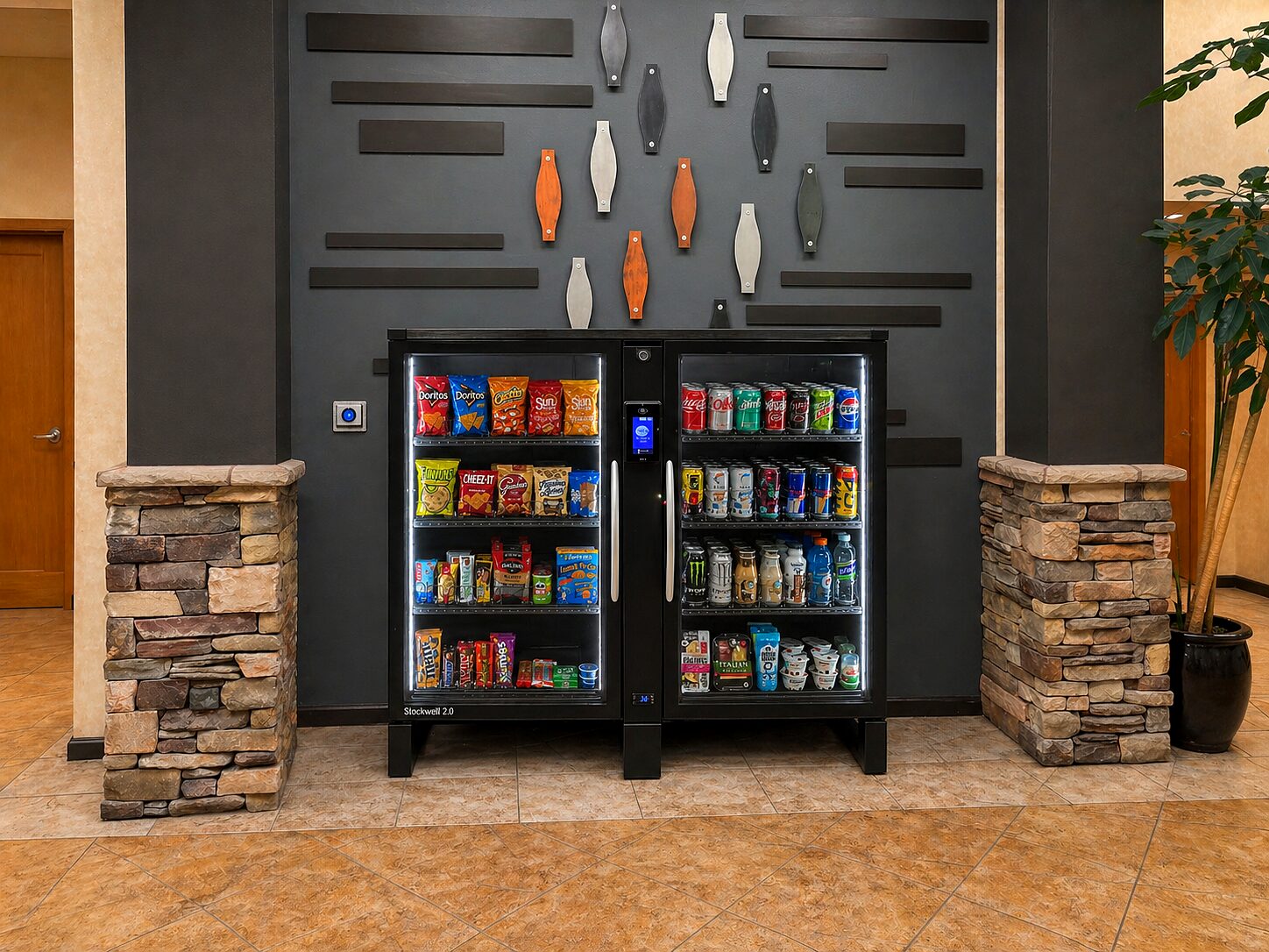 Bullet Vending smart cooler installed in a Hells Canyon hotel lobby in the Palouse region
