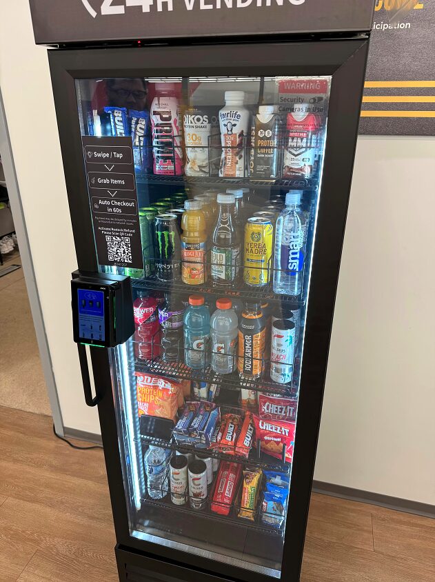 Smart cooler with AI vision checkout — installed in a Palouse-area property